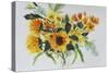 Sunflowers-Marietta Cohen Art and Design-Stretched Canvas