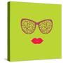 Sunglasses and Lips. Vector Illustration. Print for Your T-Shirts. Hipster Theme.-AnnaKukhmar-Stretched Canvas