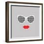 Sunglasses and Lips. Vector Illustration. Print for Your T-Shirts.-AnnaKukhmar-Framed Art Print