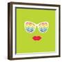 Sunglasses and Lips. Vector Illustration. Print for Your T-Shirts.-AnnaKukhmar-Framed Art Print