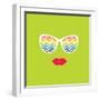 Sunglasses and Lips. Vector Illustration. Print for Your T-Shirts.-AnnaKukhmar-Framed Art Print