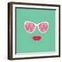 Sunglasses and Lips.  Vector Illustration.-AnnaKukhmar-Framed Art Print