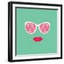 Sunglasses and Lips.  Vector Illustration.-AnnaKukhmar-Framed Art Print