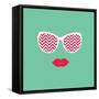 Sunglasses and Lips.  Vector Illustration.-AnnaKukhmar-Framed Stretched Canvas