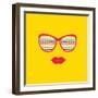 Sunglasses and Lips. Vector. Print for Your T-Shirts.-AnnaKukhmar-Framed Art Print