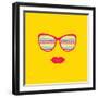 Sunglasses and Lips. Vector. Print for Your T-Shirts.-AnnaKukhmar-Framed Art Print