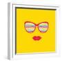 Sunglasses and Lips. Vector. Print for Your T-Shirts.-AnnaKukhmar-Framed Art Print