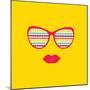 Sunglasses and Lips. Vector. Print for Your T-Shirts.-AnnaKukhmar-Mounted Art Print