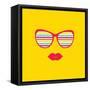 Sunglasses and Lips. Vector. Print for Your T-Shirts.-AnnaKukhmar-Framed Stretched Canvas