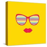 Sunglasses and Lips. Vector. Print for Your T-Shirts.-AnnaKukhmar-Stretched Canvas