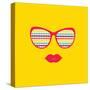 Sunglasses and Lips. Vector. Print for Your T-Shirts.-AnnaKukhmar-Stretched Canvas