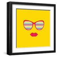 Sunglasses and Lips. Vector. Print for Your T-Shirts.-AnnaKukhmar-Framed Art Print