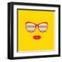 Sunglasses and Lips. Vector. Print for Your T-Shirts.-AnnaKukhmar-Framed Art Print