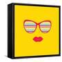 Sunglasses and Lips. Vector. Print for Your T-Shirts.-AnnaKukhmar-Framed Stretched Canvas