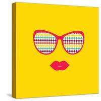 Sunglasses and Lips. Vector. Print for Your T-Shirts.-AnnaKukhmar-Stretched Canvas