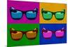 Sunglasses Pop Art Poster-null-Mounted Poster