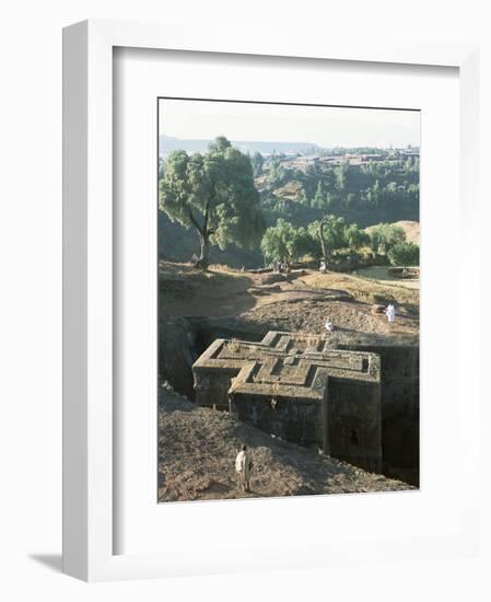 Sunken, Rock-Hewn Christian Church, in Rural Landscape, Unesco World Heritage Site, Ethiopia-Upperhall Ltd-Framed Photographic Print