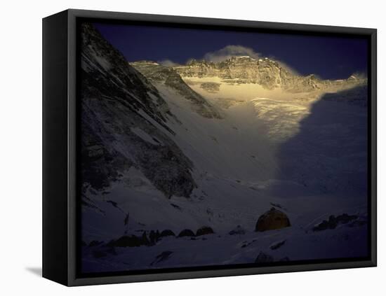 Sunkissed Advanced Basse Camp on Southside of Everest, Nepal-Michael Brown-Framed Stretched Canvas