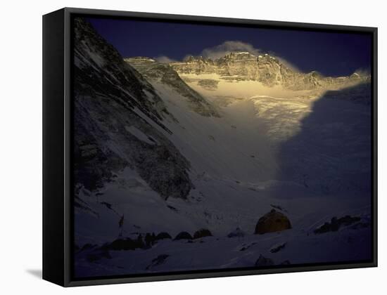 Sunkissed Advanced Basse Camp on Southside of Everest, Nepal-Michael Brown-Framed Stretched Canvas
