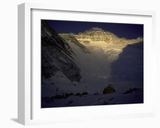 Sunkissed Advanced Basse Camp on Southside of Everest, Nepal-Michael Brown-Framed Premium Photographic Print