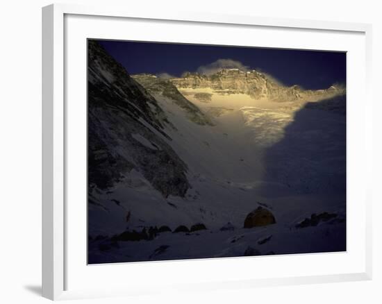 Sunkissed Advanced Basse Camp on Southside of Everest, Nepal-Michael Brown-Framed Photographic Print