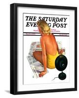 "Sunlamp," Saturday Evening Post Cover, March 4, 1939-Robert P. Archer-Framed Giclee Print