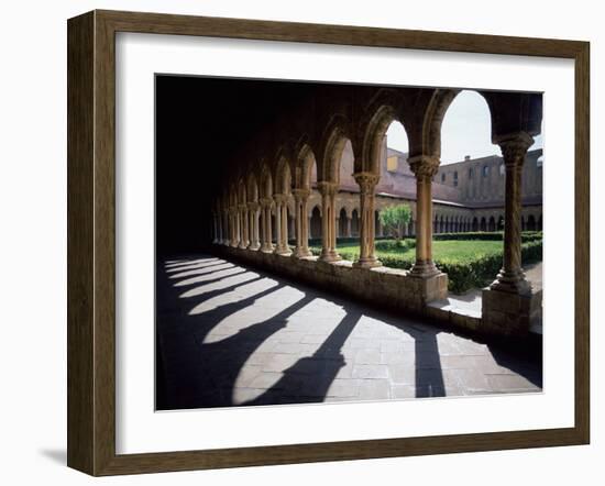 Sunlight and Shadows, Cloisters, Monreale, Palermo, Sicily, Italy, Mediterranean, Europe-Oliviero Olivieri-Framed Photographic Print