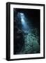 Sunlight Descends Underwater and into a Crevice in a Reef in the Solomon Islands-Stocktrek Images-Framed Photographic Print