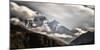 Sunlight falling on snow covered mountains, Nilgiri Mountain, Mustang District, Gandaki Pradesh...-Panoramic Images-Mounted Photographic Print