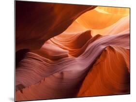 Sunlight Filters Down Carved Red Sandstone Walls of Lower Antelope Canyon, Page, Arizona, Usa-Paul Souders-Mounted Photographic Print