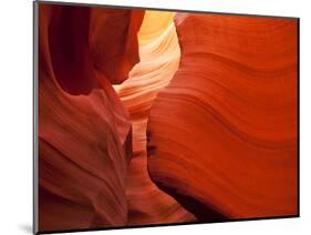 Sunlight Filters Down Carved Red Sandstone Walls of Lower Antelope Canyon, Page, Arizona, Usa-Paul Souders-Mounted Photographic Print