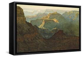 Sunlight on the Grand Canyon, 1924-Gunnar Widforss-Framed Stretched Canvas