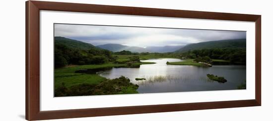 Sunlight on Water, Distant Mountains in Mist, Ireland-null-Framed Photographic Print