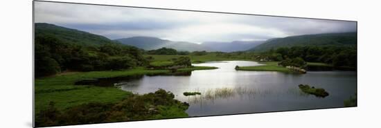 Sunlight on Water, Distant Mountains in Mist, Ireland-null-Mounted Photographic Print