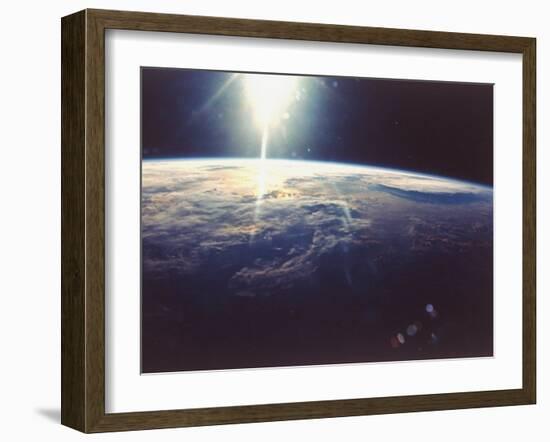 Sunlight over Earth Taken from Space Shuttle Discovery VIII Mission-null-Framed Photographic Print