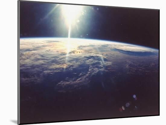 Sunlight over Earth Taken from Space Shuttle Discovery VIII Mission-null-Mounted Photographic Print