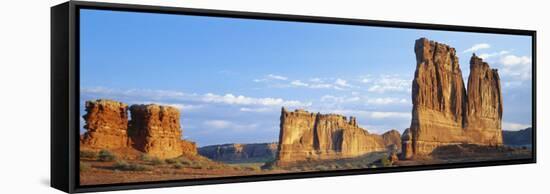 Sunlight over Varied Rock Formations, Courthouse Towers, Arches National Park, Utah, USA-Scott T. Smith-Framed Stretched Canvas