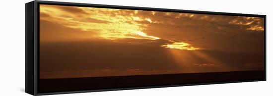 Sunlight Radiating Through Clouds at Sunset, Masai Mara National Reserve, Kenya-null-Framed Stretched Canvas