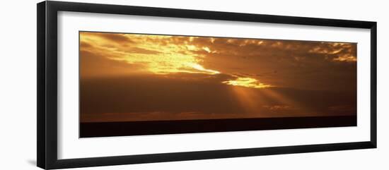 Sunlight Radiating Through Clouds at Sunset, Masai Mara National Reserve, Kenya-null-Framed Photographic Print