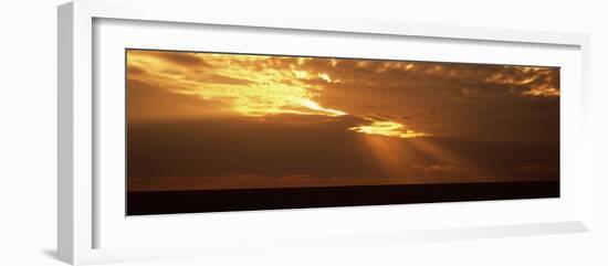 Sunlight Radiating Through Clouds at Sunset, Masai Mara National Reserve, Kenya-null-Framed Photographic Print