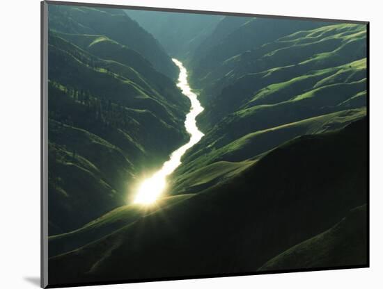 Sunlight reflects off the river, Salmon River, Idaho, USA-Charles Gurche-Mounted Photographic Print