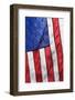 Sunlight shines through an American Flag.-Brenda Tharp-Framed Photographic Print