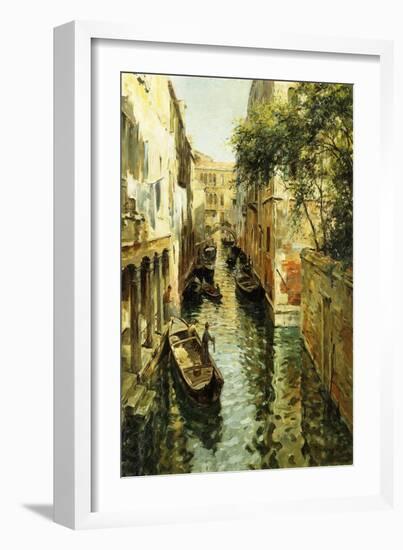 Sunlight: the Rio Sant'aponal, Venice, (Oil on Canvas)-Louis Aston Knight-Framed Giclee Print