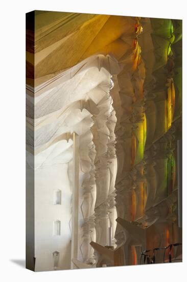 Sunlight Through Stained Glass, Sagrada Familia, Barcelona, Catalunya, Spain, Europe-James Emmerson-Stretched Canvas