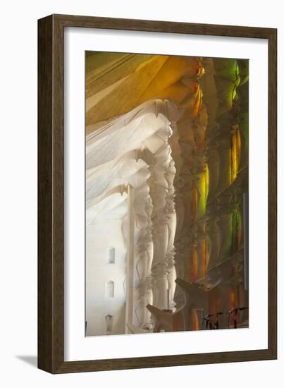 Sunlight Through Stained Glass, Sagrada Familia, Barcelona, Catalunya, Spain, Europe-James Emmerson-Framed Photographic Print