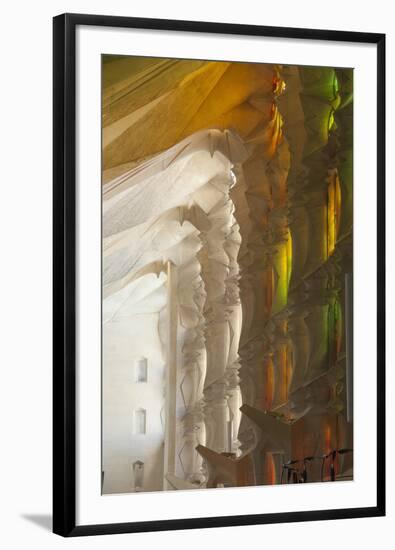 Sunlight Through Stained Glass, Sagrada Familia, Barcelona, Catalunya, Spain, Europe-James Emmerson-Framed Photographic Print