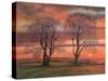 Sunlight through trees,  pastel-Margo Starkey-Stretched Canvas