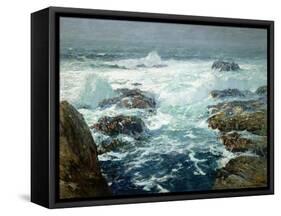 Sunlit Breakers-William Ritschel-Framed Stretched Canvas