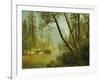 Sunlit Forest-Albert Bierstadt-Framed Giclee Print