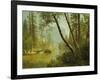 Sunlit Forest-Albert Bierstadt-Framed Giclee Print